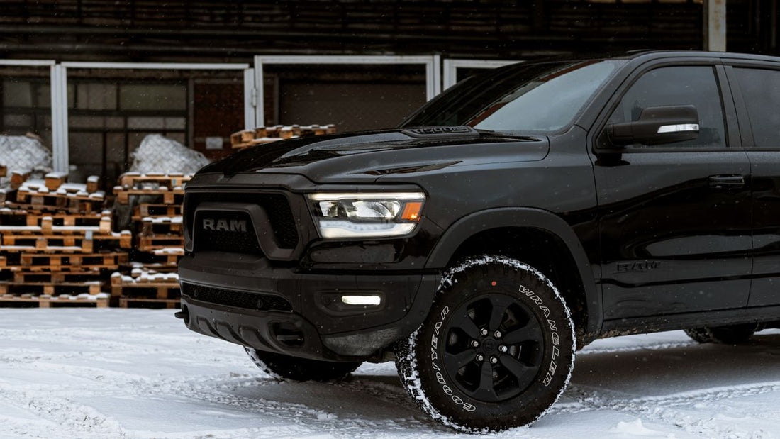 Black pickup truck parked on a street — best anti-theft device for trucks